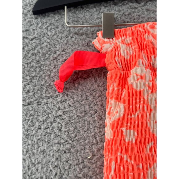 Triangl Textured Coral & White Floral Drawstring Pouch Bag - Picture 4 of 5